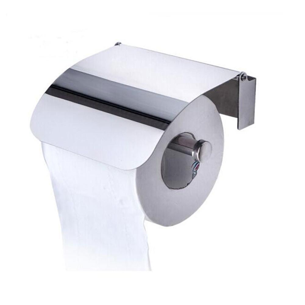 Toilet Paper Roll Holder with Curve Cover Stainless Steel Wall Mounted for Bathroom