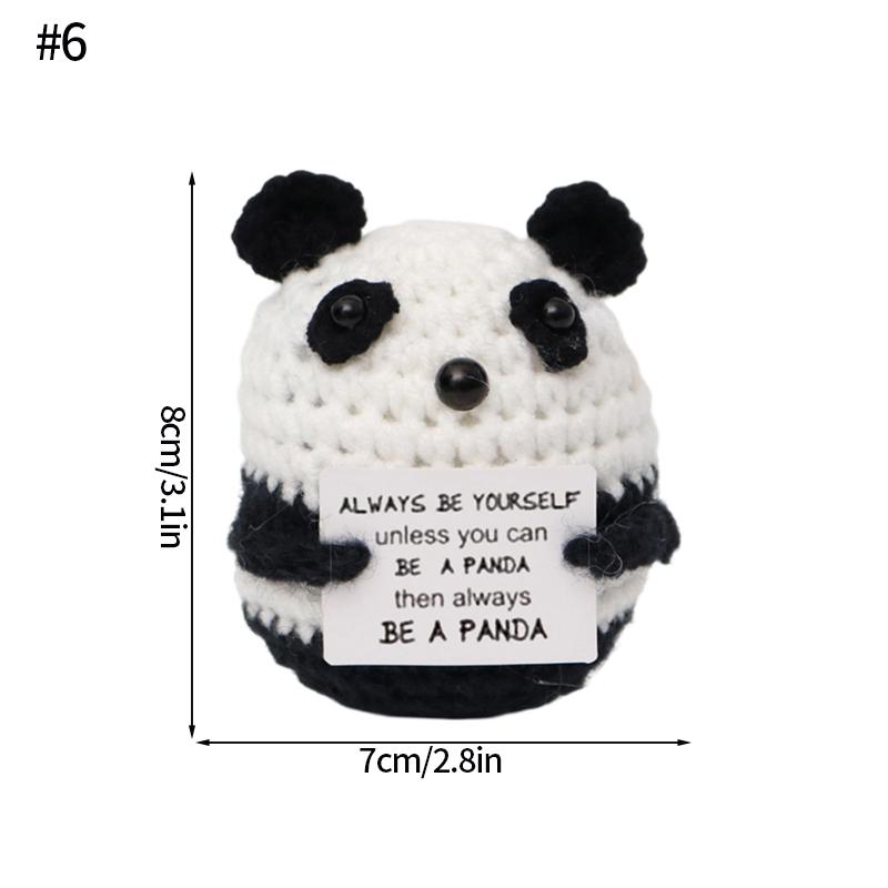 Crochet Positive Energy Dolls Mini Pocket Hug Handmade Plush Knitted Doll Hand-woven Gifts Crochet Animals Desktop Decoration 