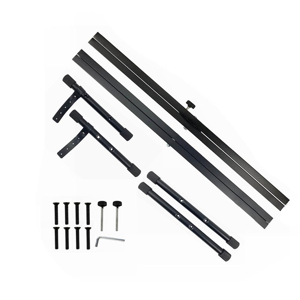 X Style Piano Keyboard Stand Adjustable and Portable Heavy Duty Music Stand with Anchoring Strap Black