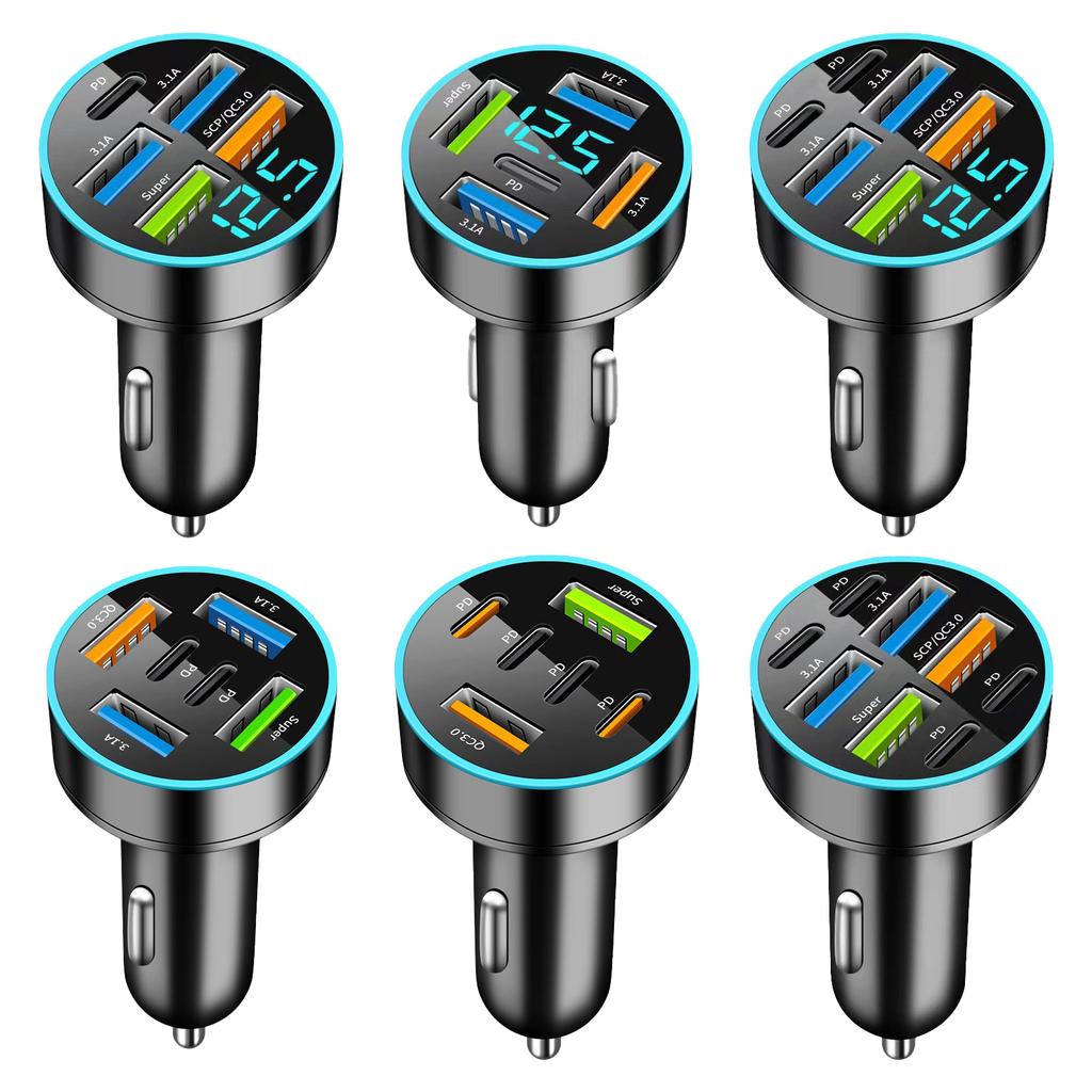 Автомобильное зарядное устройство USB C и USB A и супер-мультипортовый адаптер для быстрой зарядки смартфонов планшетов ноутбуков