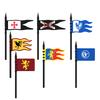 1pcs Medieval Military Castle Knights Temple Cross Arryn Flag Figures Set Soldiers Army Weapons Shield Sword Helmet Bricks Toys