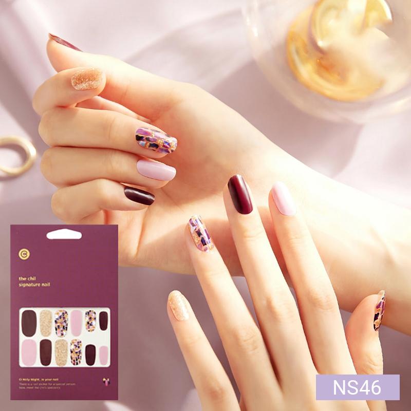 Гламурные наклейки для ногтей с ракушками и глиттером 24 шт. | Самоклеящиеся полоски, Смелый шик, Быстрый 5-минутный маникюр