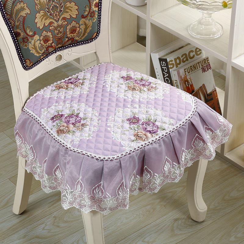 Подушка для обеденного стула, европейские подушки для сидений с принтом и кружевом, качественный коврик для стула Four Seasons, нескользящая подушка для ягодиц