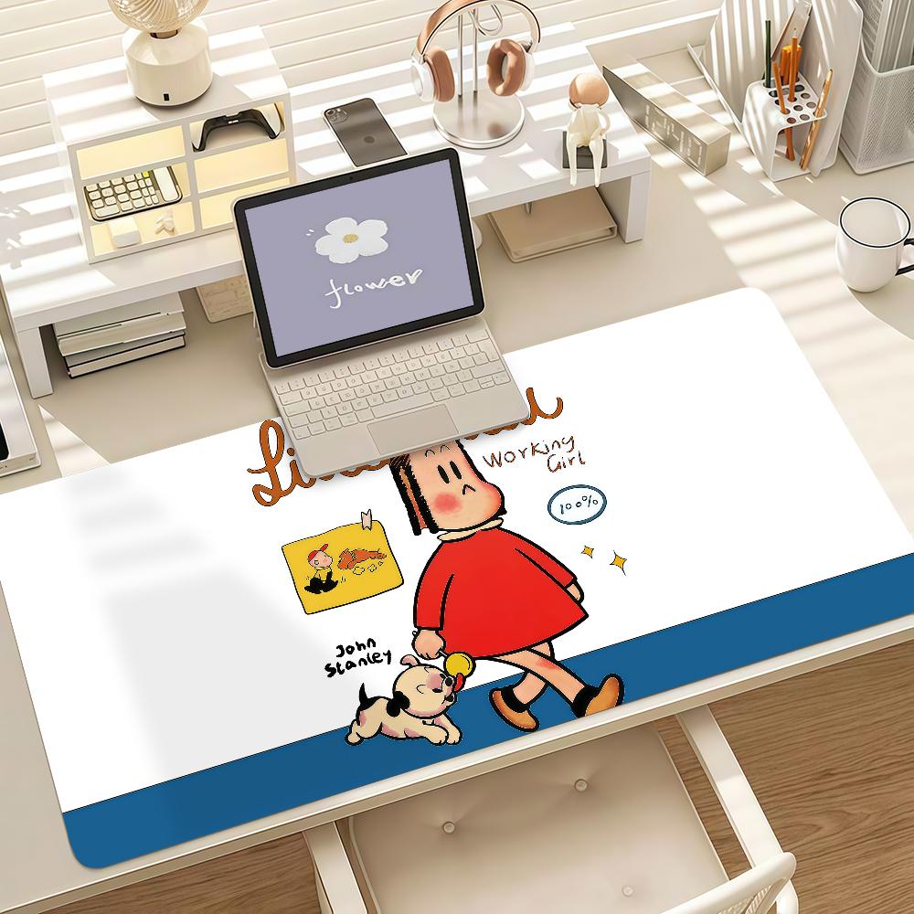 Cute Little Girl Llulu Mouse Pad Anti Slip Rubber Edge Locked Thickened Laptop Gaming Desk Mat
