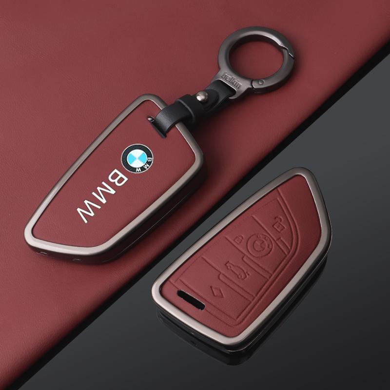 Red Leather Case Car Key Cover for BMW 1 2 3 5 7 Series X1 F48 X3 G20 X4 X5 G05 X6 F16 M40i M440i G02 G31 G23 F34 F15 F40 IX3 ussh51 ulcz3