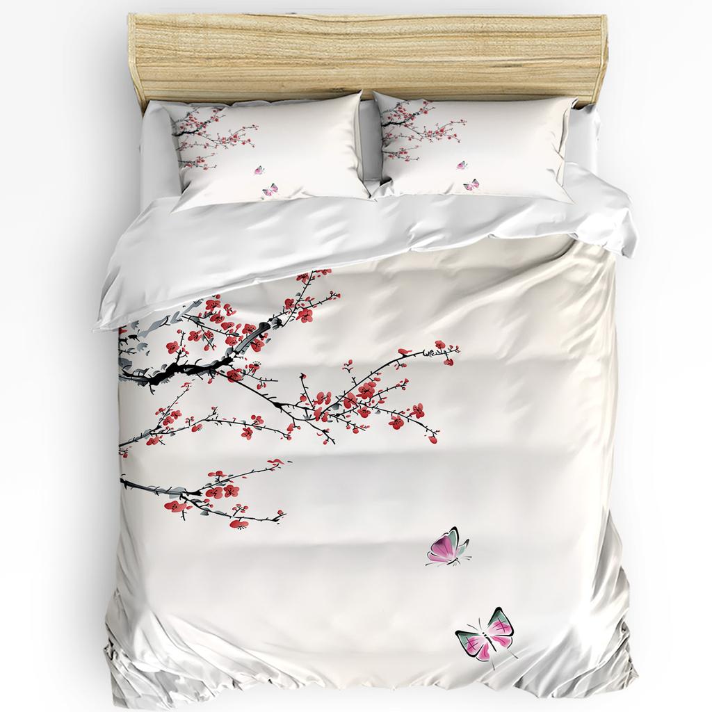 White Crane Pine Tree Art Printed Comfort Duvet Cover Pillow Case Home Textile Quilt Cover Boy Kid Teen Girl 3pcs Bedding Set