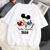 Disney Тур 2026 Печатная Футболка Микки Минни Маус Мужская и Женская Повседневная Футболка С Коротким Рукавом Одежда Мода Уличная Одежда Топ