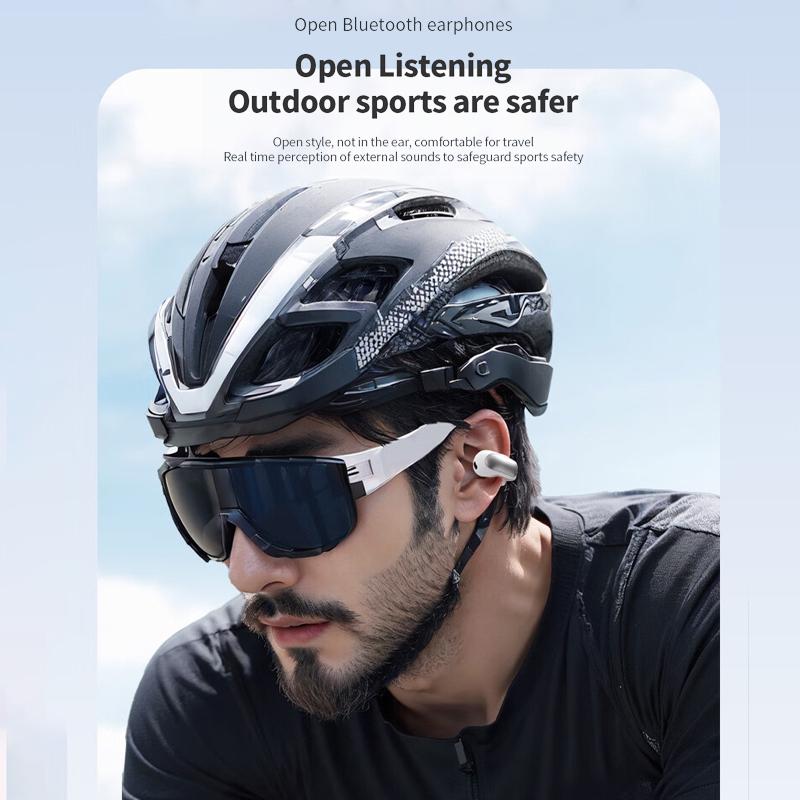 New V12 Earphones Wireless Bluetooth 5.3 Open Headsets HiFi Stereo Sport Earbuds HD Mic Call Ear Clip Headphones