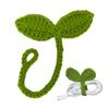 Data Cable Strap Green Leaf Bookmark Handmade Crochet Leaf Sprout Leaf Sprout Bookmark  DIY Craft
