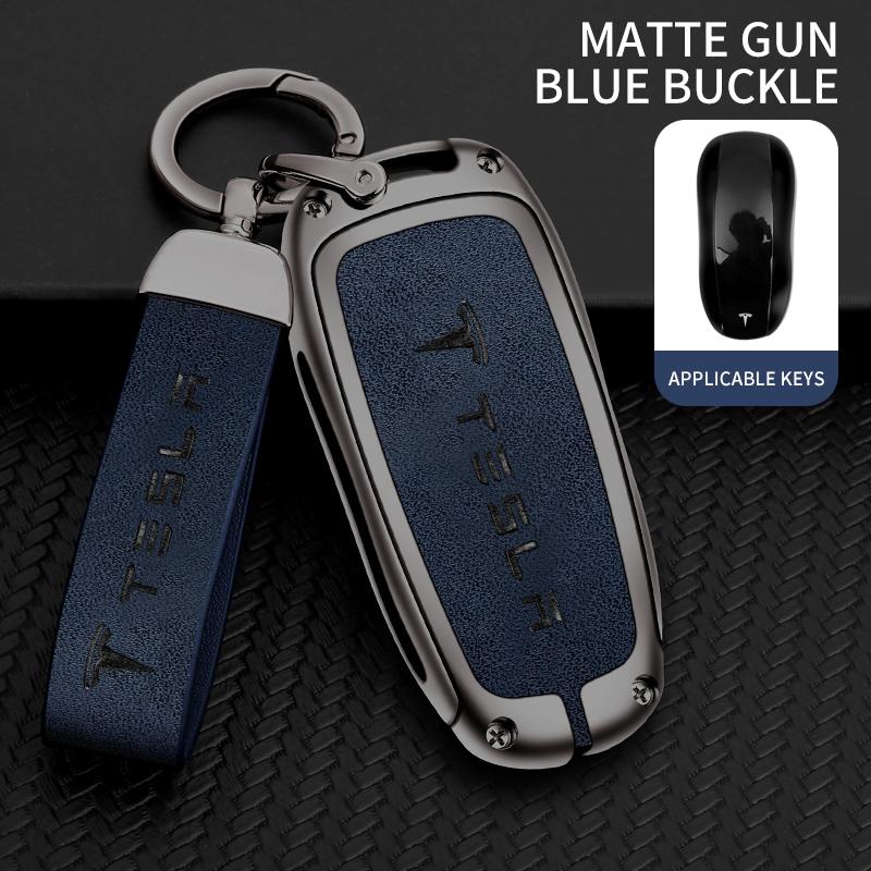 CSNK3 Zinc Alloy Car Fob Smart Remote Key Case Cover Holder For Tesla Model 3 Model S Model Y Model X Protector Keychain Accessories