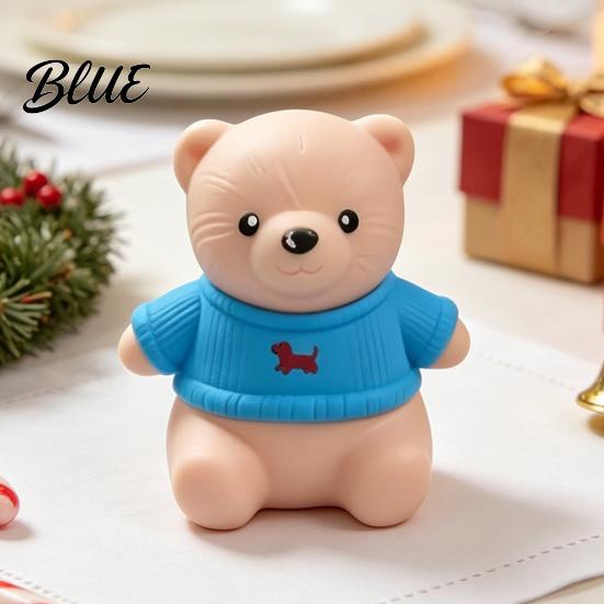 Sensory Fidget Stress Relievers Christmas Tomato Bear Squeeze Toy for Relief Cute TPR Decompression Collectible Holiday Themed Figurines Figure with