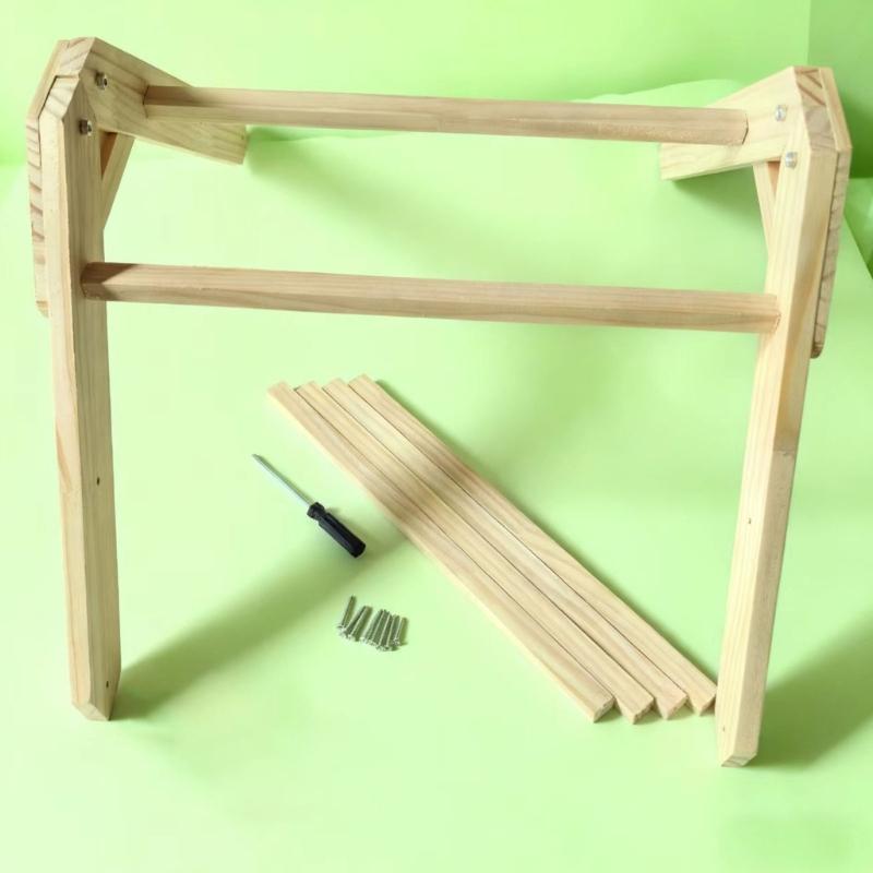 Съемный деревянный насест для птицы с треугольной конструкцией, легко чистить, курятники