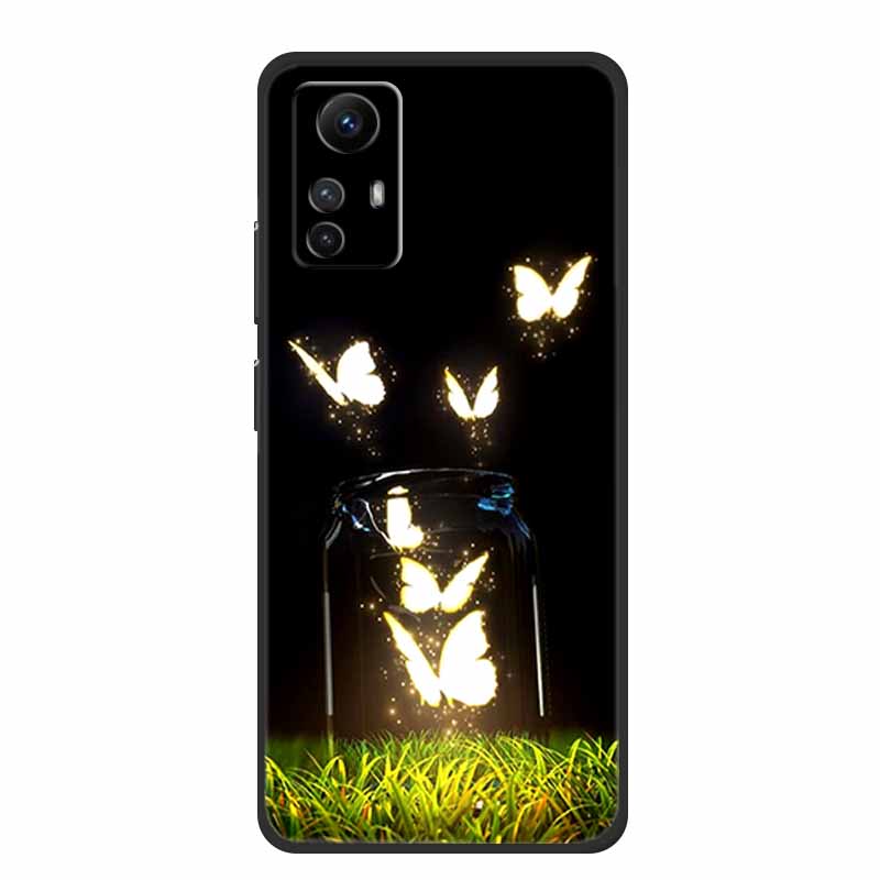 Чехол для Xiaomi Redmi Note 12S Крутые Животные Мягкий Силикон ТПУ Чехол для Телефона для Redmi Note12S Светящаяся Бабочка Ударопрочный Fundas