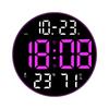 Colorful Ambient Light 12-inch Large Display Digital LED Wall Clock, Multifunctional Minimalist Clock for Living Room, 8011A