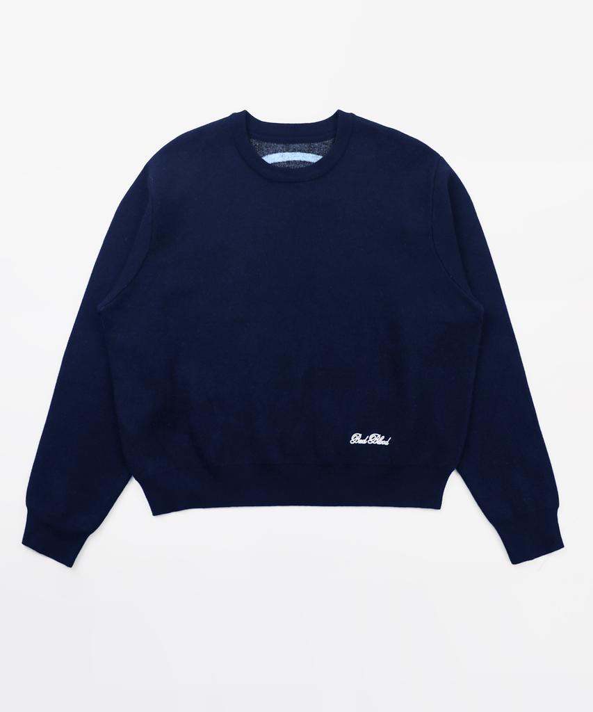 BADBLOOD Classic Big Logo Crewneck Sweater - Navy