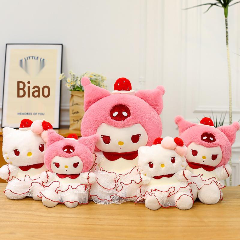 Плюшевая игрушка Куроми Кот с клубничным тортом и праздничной шляпой