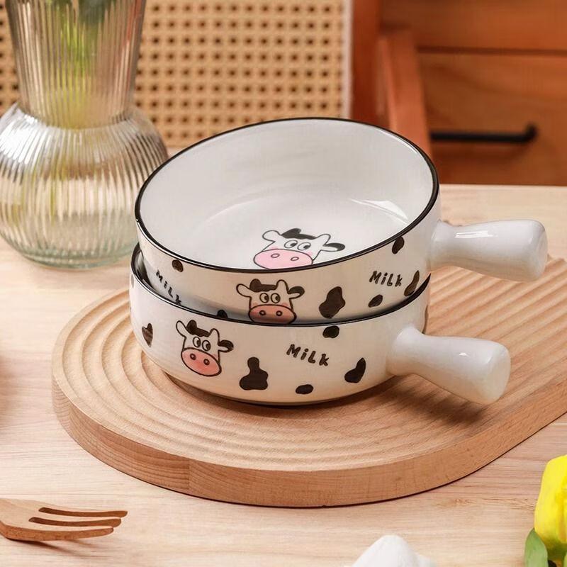 Керамическая миска для лапши быстрого приготовления Zhi Shi с ручкой, с рисунком