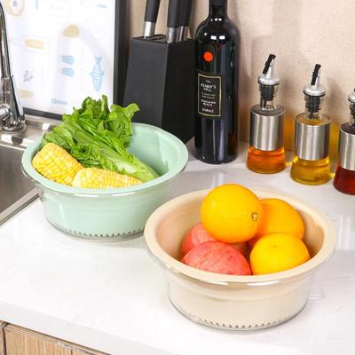 Двухслойный кухонный дуршлаг и таз для мытья большой вместимости