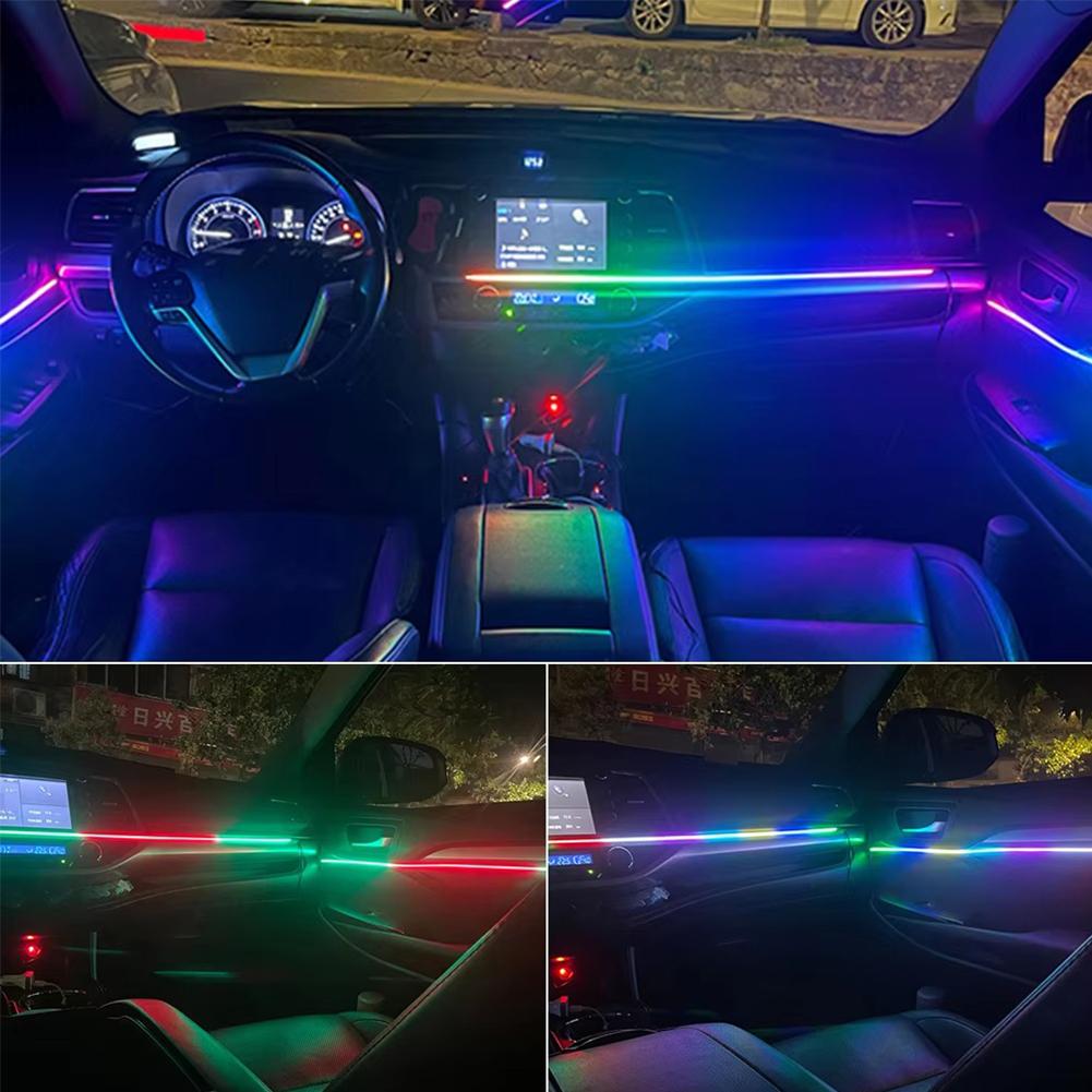 12V Auto General DIY Music Rhythm Atmosphere Light Car Full Dynamic Controlled 18in1 Voice LED R1A4