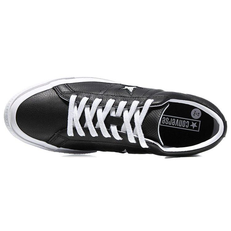 Converse One Star Низкие Кожаные Черно-Белые 158465C