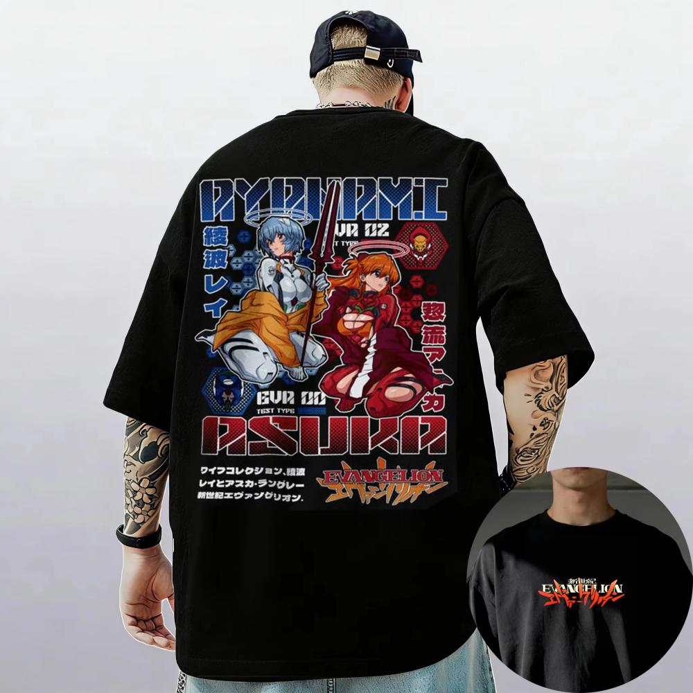 2026 Лето Neon Genesis Evangelion Аянами Рей Аска Классический Стиль Футболка с коротким рукавом Мужская Женская Родитель-Ребенок Хлопковая Футболка Топы