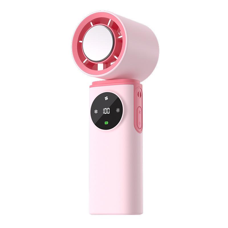2026 Handheld Turbo Fan with Digital Display, 199 Speeds & Ice Pack Cooling, Three-Fold Design with Lanyard