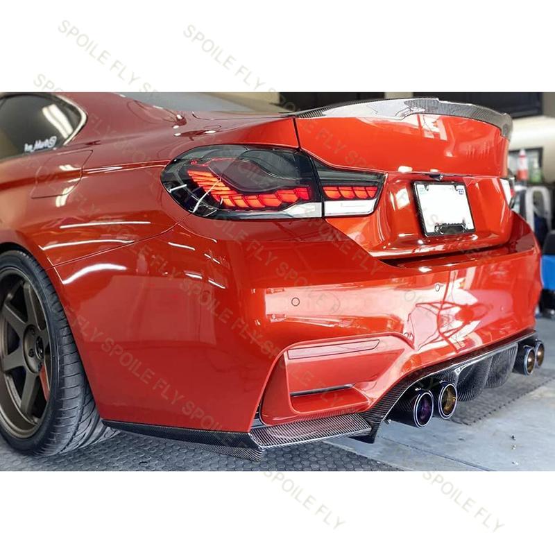 Для BMW 4 серии F32 F33 Стиль M4 2013-2016 Высококачественный АБС-пластик Задний бампер автомобиля Спойлер-губа Комплект обвеса Глянцевый черный Под карбон