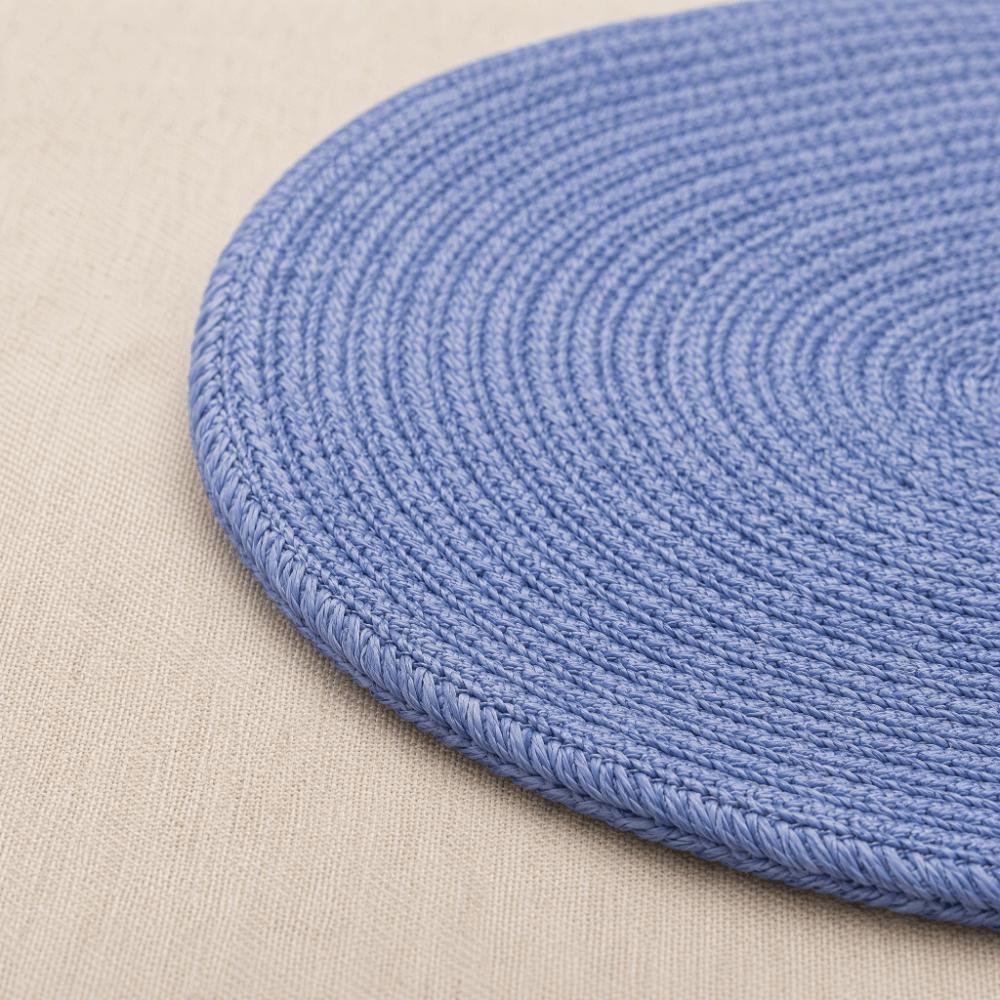 4pcs Blue Rattan Place Mats 11.81 X 17.72in Wicker Tablemats Boho Braided Placemats Dining Table