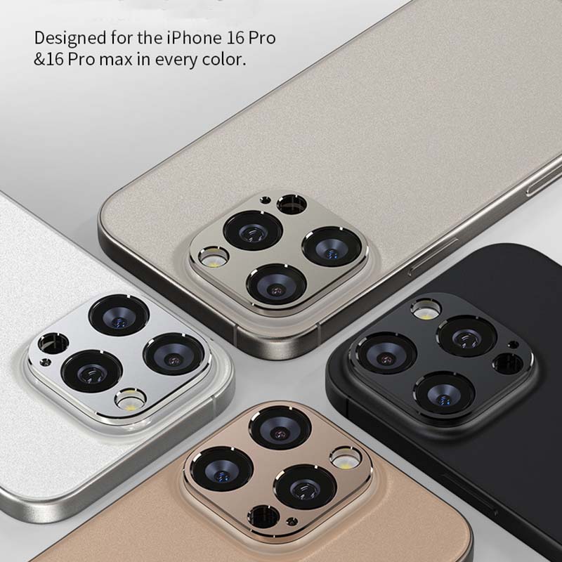 For Apple iPhone 16 Plus Pro Max Luxury Camera Circle Plating Metal Lens Anti-scrached Case Cover Bumper Protection Ring Guard Protector
