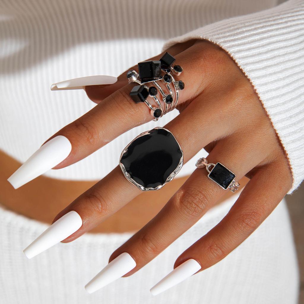 Сплав Персонализированный Золотой Ободок Кольцо-капля Конструкция из трех частей Кольцо с пружиной Набор колец Женский