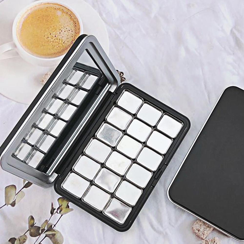 18 сеток акварель пигмент упаковка мини ручной увлажняющий ящик для хранения магнитная пустая акварель палитра принадлежности для дизайна ногтей