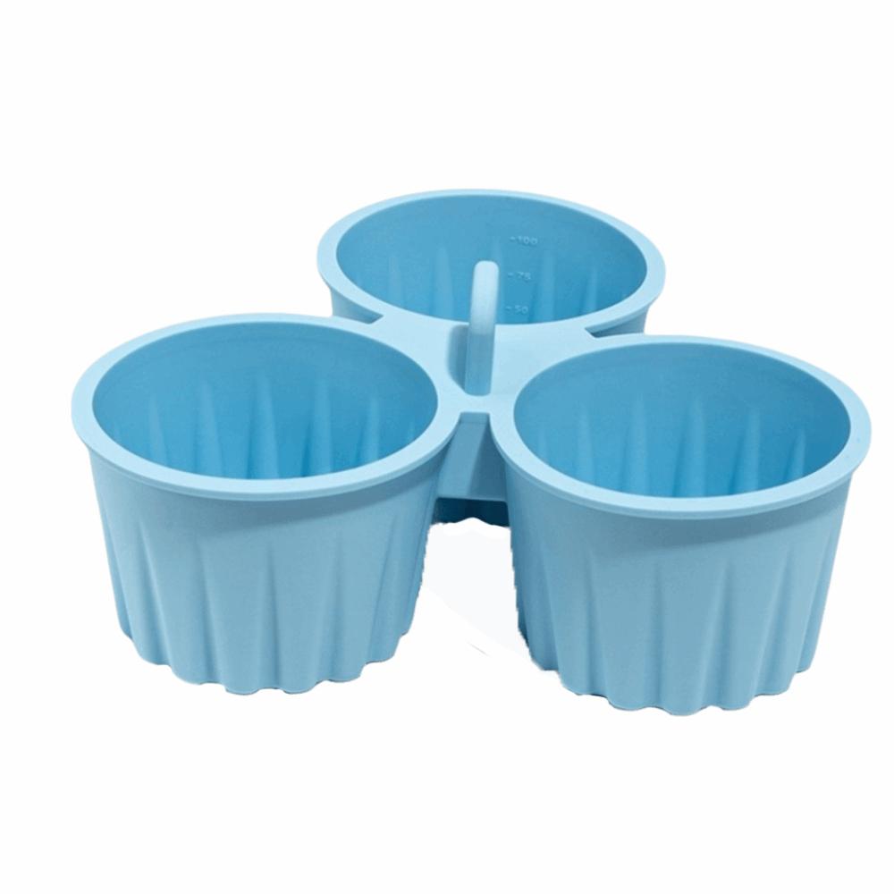 Форма для паровых яиц с 3 ячейками Многоразовая силиконовая форма для яиц для аэрофритюрницы Без BPA Прочная силиконовая форма для выпечки в аэрофритюрнице Использование в аэрофритюрнице
