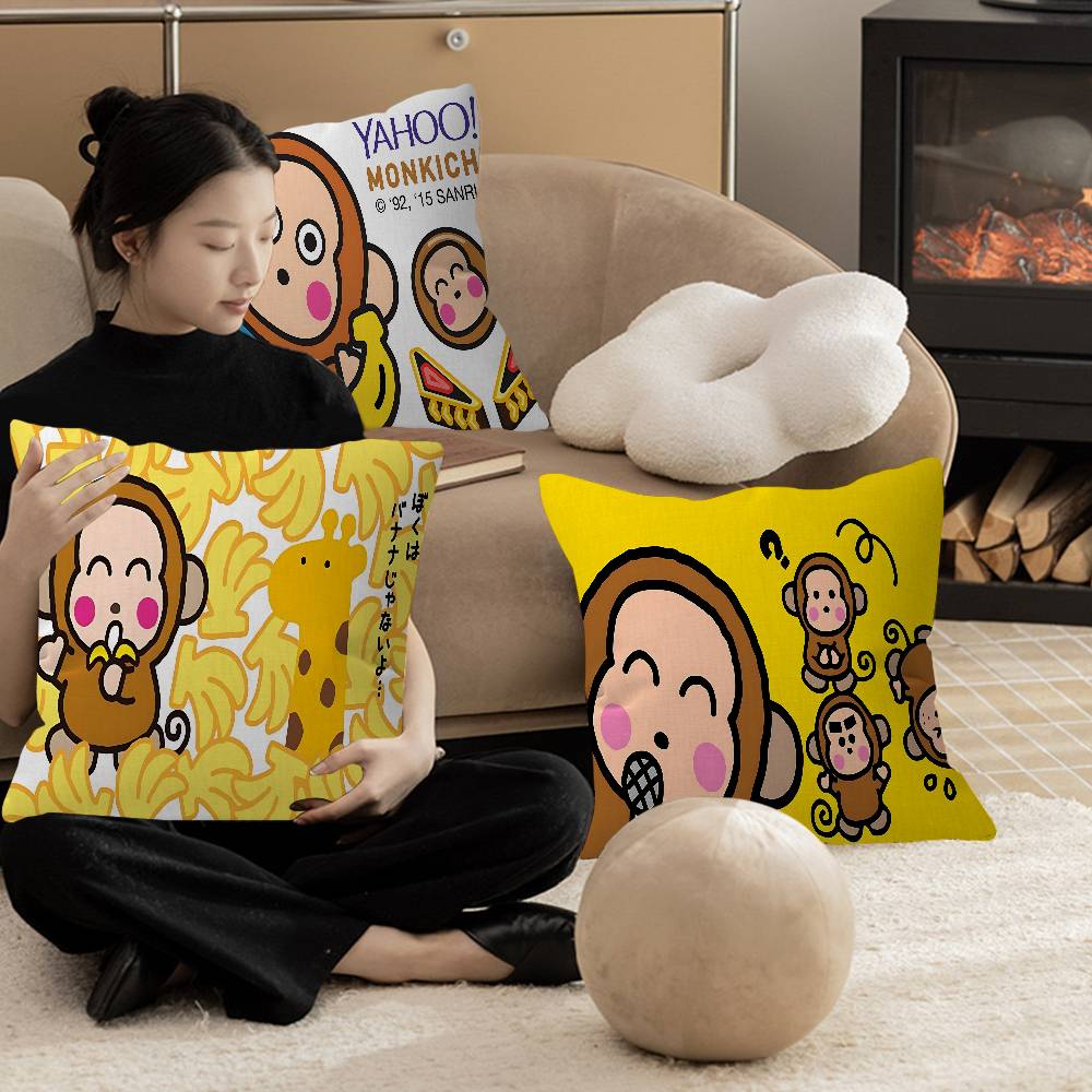Cartoon Cute Monkichis Pillow Gift Home Office Decoration Bedroom Sofa Car Cushion Cover case 45x45