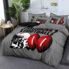 Duvet Cover Set Gray Bottom Double Ball Cap Pattern Down Soft And Comfortable Bedroom And Dormitory Decoration Bedding Set