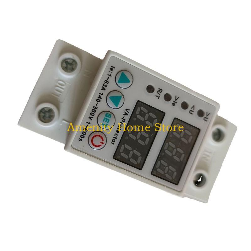 F26C Din Dual Display Adjustable Over Current and Under Protective Device Protector 63A 220V