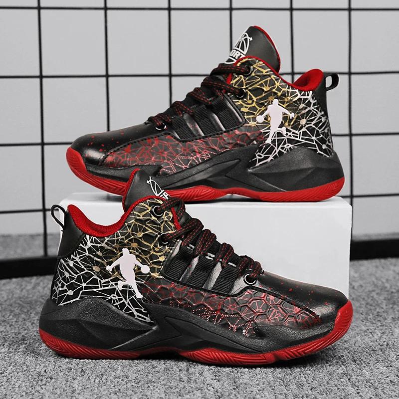 Мальчик Новые мужские баскетбольные кроссовки нескользящие дышащие спортивные удобные оригинальные тренировочные мужские кроссовки