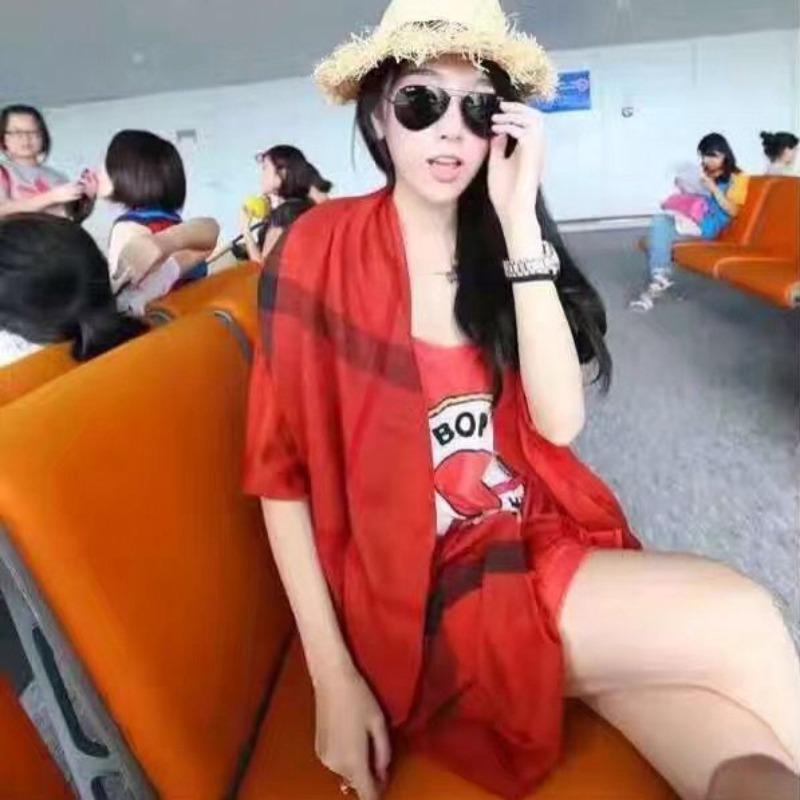 Imitation Cashmere Club Gift Print Lgo Embroidery Solid Color Double-sided Velvet Big Red Scarf Women's Shawl Fashion