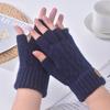 Alpaca Wool Half-Finger Gloves: Warm, Windproof, Breathable for Autumn & Winter, Outdoor Cycling.