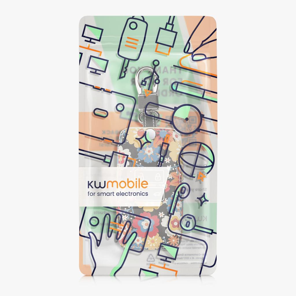 Kwmobile Чехол для смарт-ключа Renault на 4 кнопки (Только модели, совместимые с Keyless Go) - Защитный чехол для ключа автомобиля, держатель для смарт-ключа - Автоаксессуары