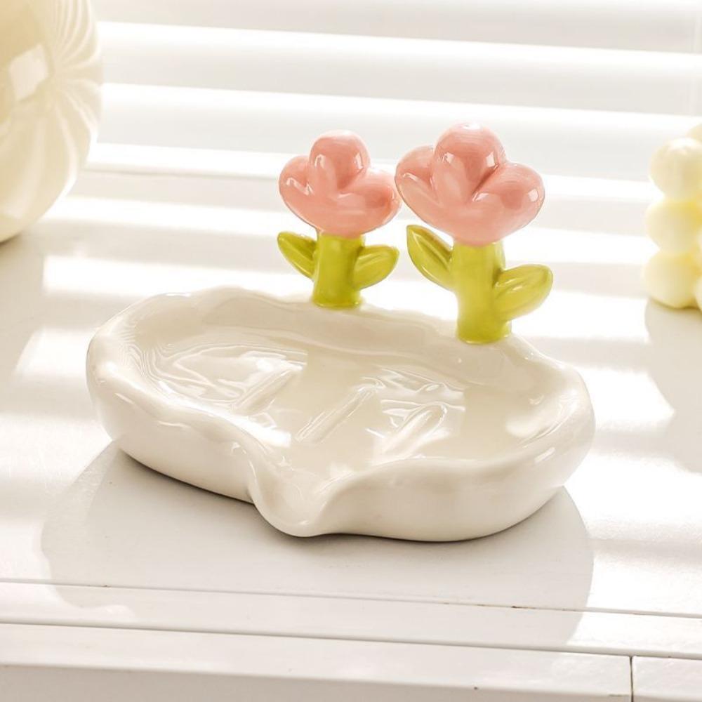 Cute Drain Soap Tray Plastic Soap Box Self Draining Soap Holder Bathroom
