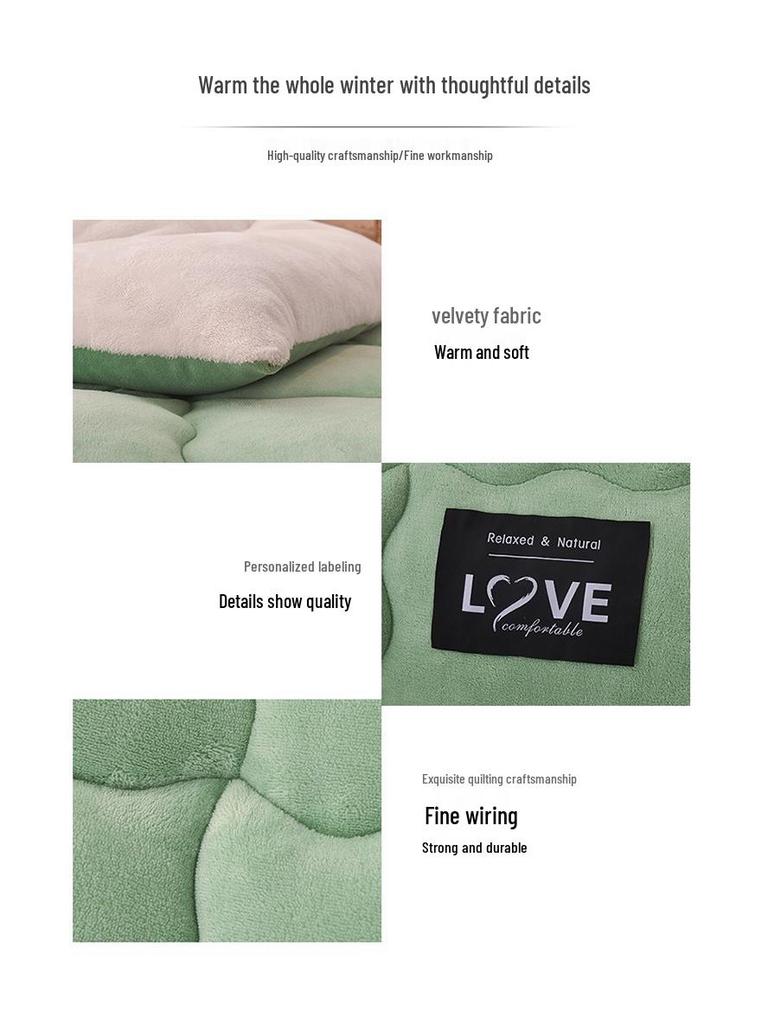 Velvet Lambswool Thick Winter Quilt - Warm Bedding for Students (Autumn/Spring)