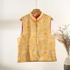 Женский жилет 2025 ранняя весна новый высококлассный темпераментный жилет с вышивкой, воротником-стойкой и пряжкой