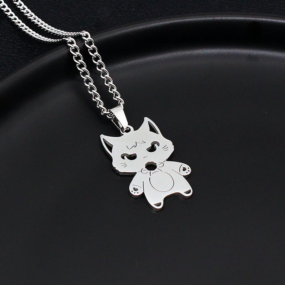 2023 ожерелье с котом Scaramouche для женщин и мужчин, титановая сталь Genshin Impact, кулон, цепочка на свитер, аниме, Cos, ювелирные изделия, подарок для пары