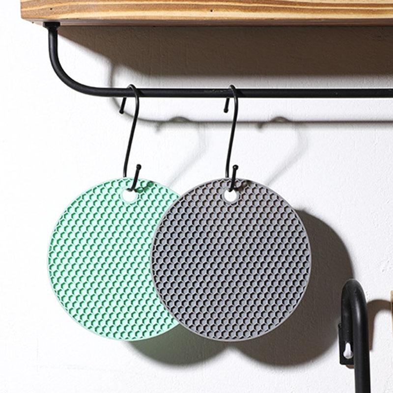 Round Heat Resistant Silicone Mat Drink Cup Coasters Insulation Non Slip Pot Holder Thicken Table Placemat Kitchen Accessories