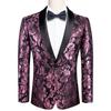 Men's Floral Dress Suit Luxury Embroidered Wedding Blazer Dinner Tuxedo Jacket