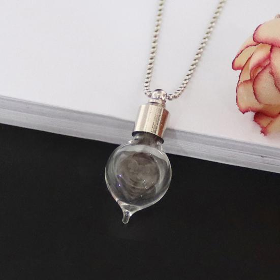 Ожерелье Сделай сам Прозрачное Открывающееся Наполняемое Герметичное Гладкое Декоративное Подарок Мужчины Женщины Кулон в виде Стеклянной Бутылки Ожерелье Ювелирное Украшение Модный Аксессуар