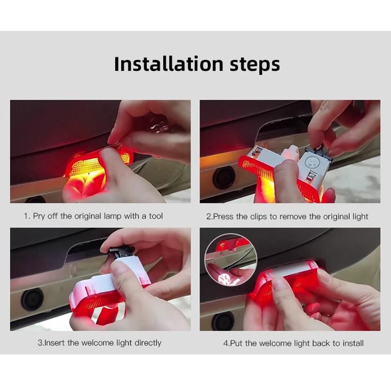 W149-2Pcs Volkswagen Emblem Projector Lights Car Door Welcome Lamp For VW GTI Polo Golf Passat Tiguan Arteon Touareg Taigo Caddy CC