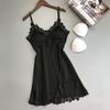 Ladies Sexy Silk Satin Night Dress Sleeveless Nighties V-neck Nightgown Nightdress Lace Sleepwear Nightwear