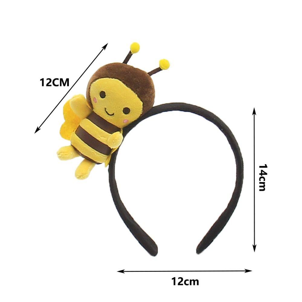 Plush Bee Doll Hairband Cute Animal Bee Hairband Funny Bee Plush Headband For Women and Girls