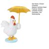 Holding Yellow Umbrella Chicken Figurine Cartoon Chick Resin Statue Sculpture Home Office Desktop Decoration Ornament